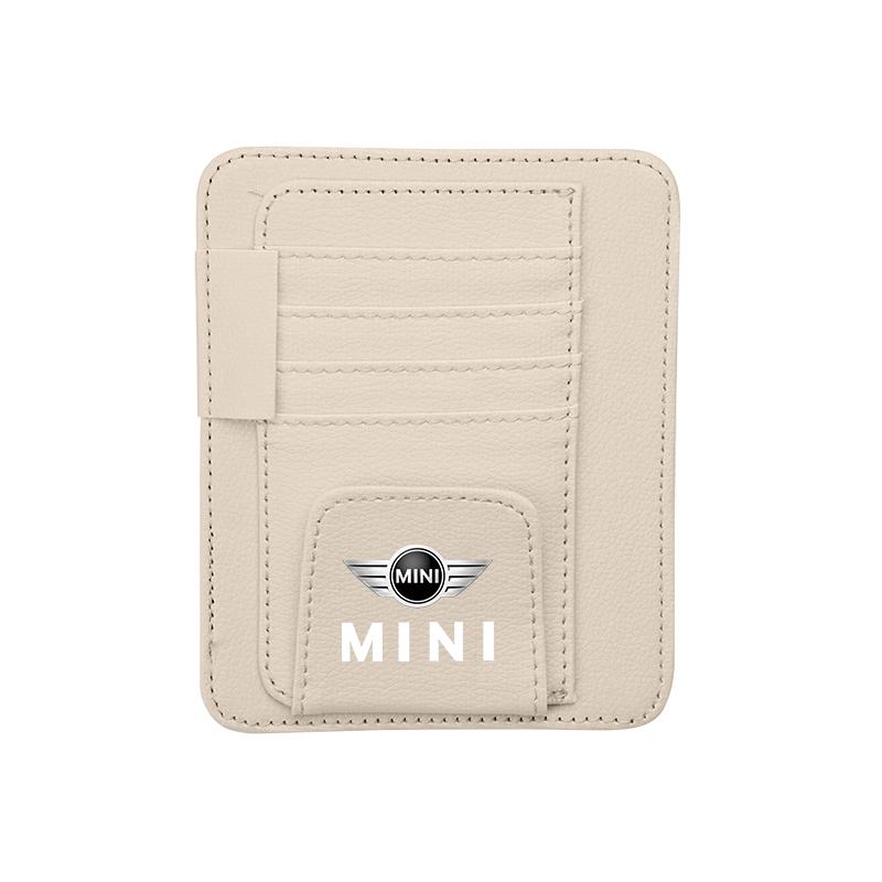 Car PU Leather Sun Visor Sunglasses Ticket Card Storage Bag Accessories For BMW Mini Works Cooper F54 F55 F56 F57 F60 R50 R52
