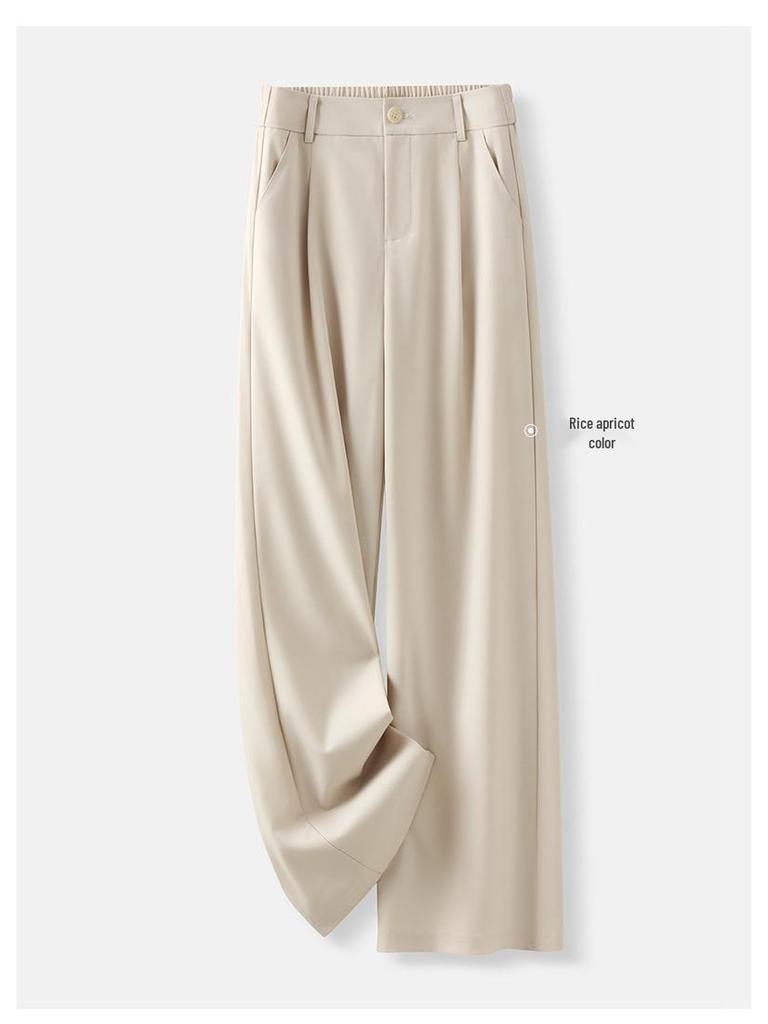 Women's Matte Acetate Wide-Leg and Narrow-Leg Slimming Casual Pants - Summer 2025 Collection