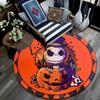 1pc Jack Skellington Pattern Round Area Rug , Bedroom Living Room Floor Mat , Playroom Bedroom Living Room Indoor Decor Rug , Aesthetic Room