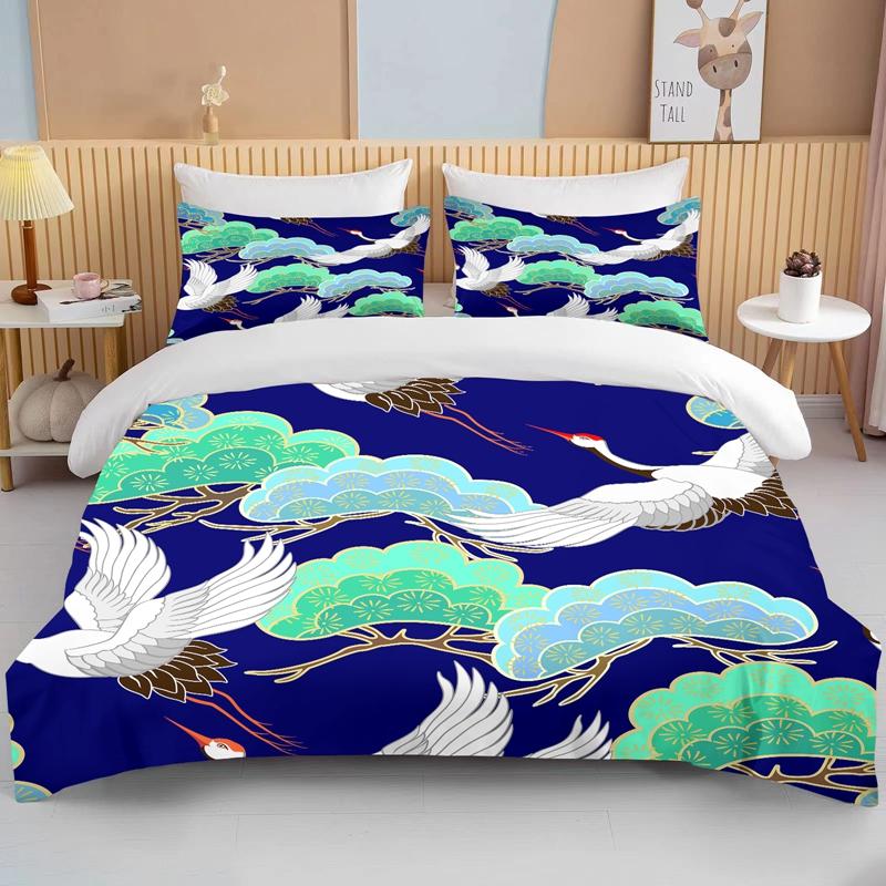 10 Sizes Japanese Kimono Fine Pattern Bedding 3 Piece Set king size double  bedding set microfiber or polyester duvet cover set