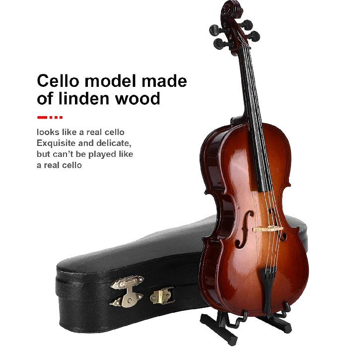 Cello, Miniature Wooden Cello Model Tiny Violin Mini Violin Clear And Distinct Exquisite for Your Children, Friends, Parents And Lover