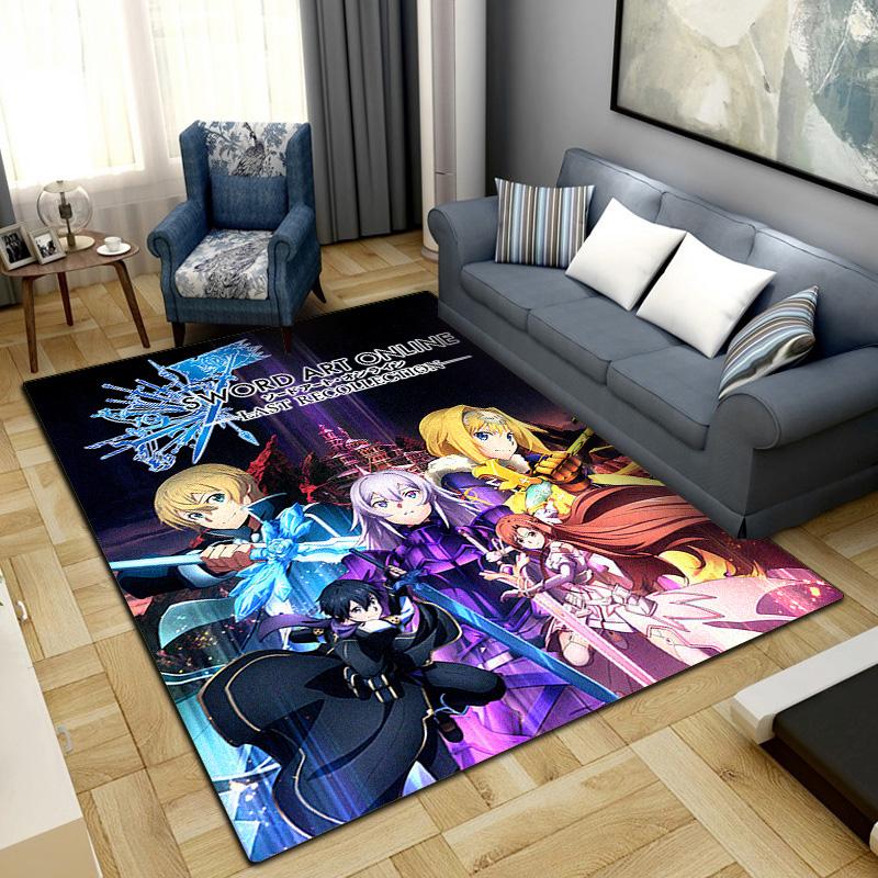 

Sword Art Online Rug Carpet Large Area Rug Non Slip Washable Floor Mat Gamer Room Bedroom Home Decor LXR87 60x90cm