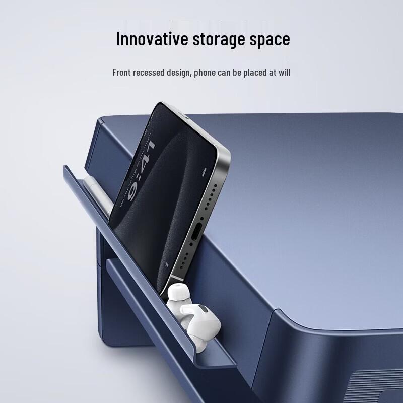 Luvway Dual-Layer Monitor Riser with Wireless Charging and USB Hub