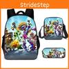 Vs Plants Zombies Kids School Backpack Threepiece Gift Set For Students Young