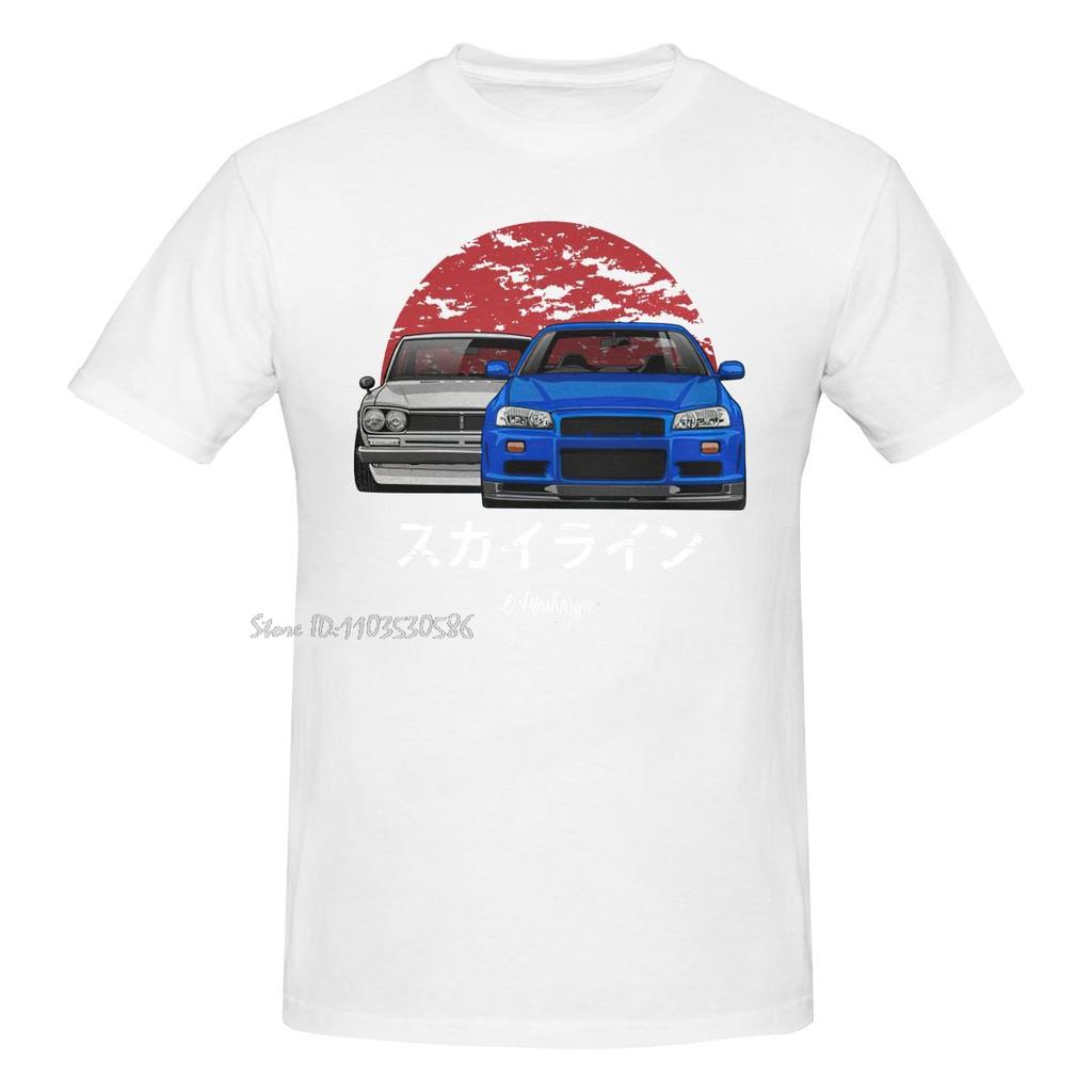 Skyline R34 Hakosuka Jdm Oversized T-shirt Harajuku Streetwear Cotton Tshirt CasualunisexClothing Fashion Unisex Tops Tees