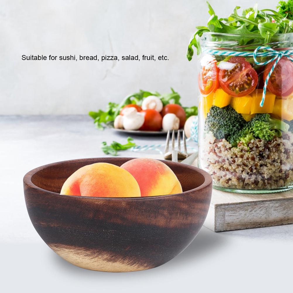 16x7cm Holz Schüssel Lebensmittel Salat Container Obst Nudeln Reis Esszimmer Schüssel Küche Utensilien Geschirr