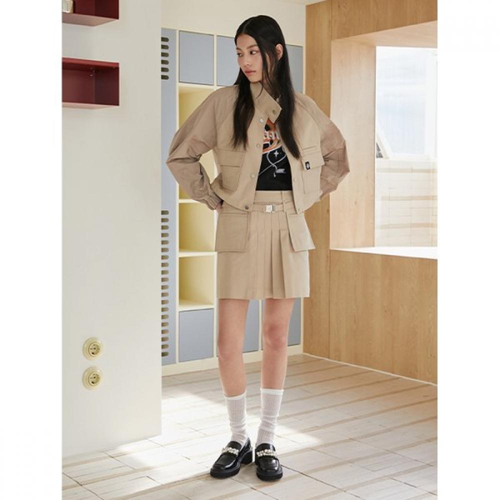 

Egoist Pleats Out Pocket Belted Skirt Er2ws362 BK/66