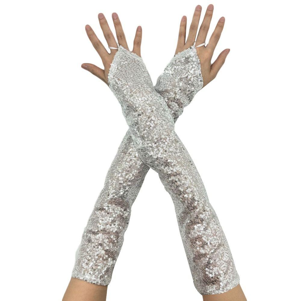 Shining Cosplay Mittens Vintage Club Handwear Fashion Sequins Gloves  Nightclub Stage