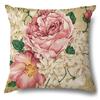 1pcs Retro Printed Anti Linen Pillowcases Office Living Room Floral Cushion Cover Bedroom Bay Window Decorative Pillowcase Easy To Wash Pillowslip