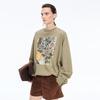 JNBY 2025 Autumn Floral Print Loose Pullover Sweatshirt