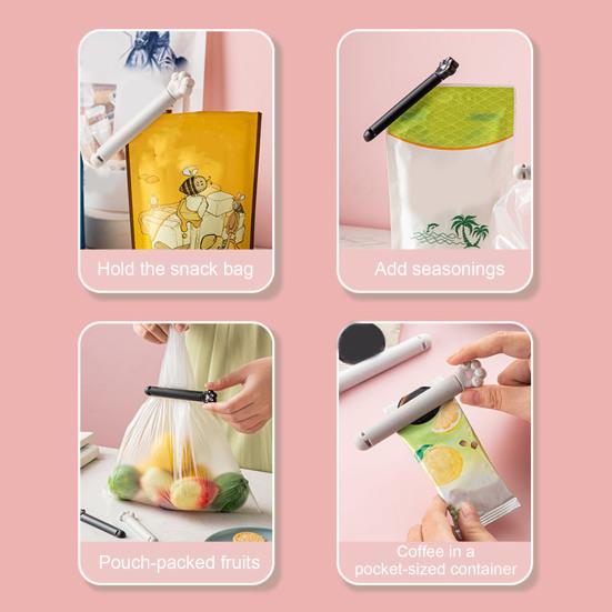 6Pcs Food Sealing Clip Thickened Anti-Slip Bag Sealer for Potato Chips Biscuits Nuts Flour Seasonings BPA-Free Kitchen Storage Snack Clips