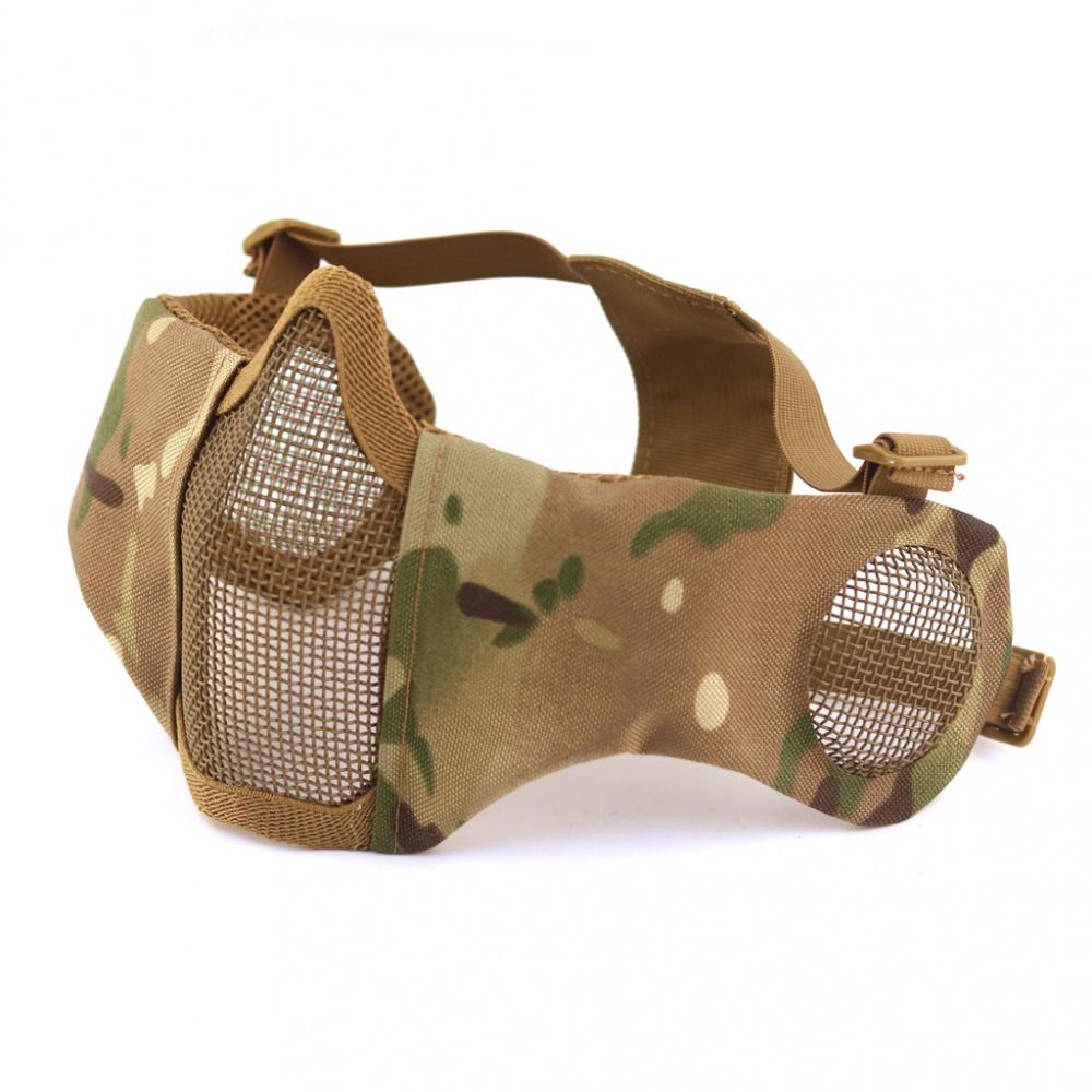 Nouveau Masque Tactique Respirant en Maille d'Acier V14 Demi-Visage pour Wargame CS Entraînement au Combat en Extérieur