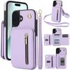 Crossbody Zipper Card Solt Leather RFID Wallet Phone Case For iPhone 17 Pro Max 16 15 14 Plus 13 12 11 XS 16E Pocket Purse Cover