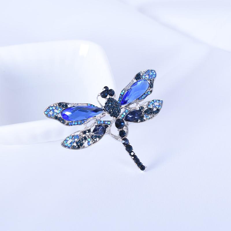 Blue Crystal Vintage Dragonfly Brooches High Quality Fashion Insect Brooch Pins