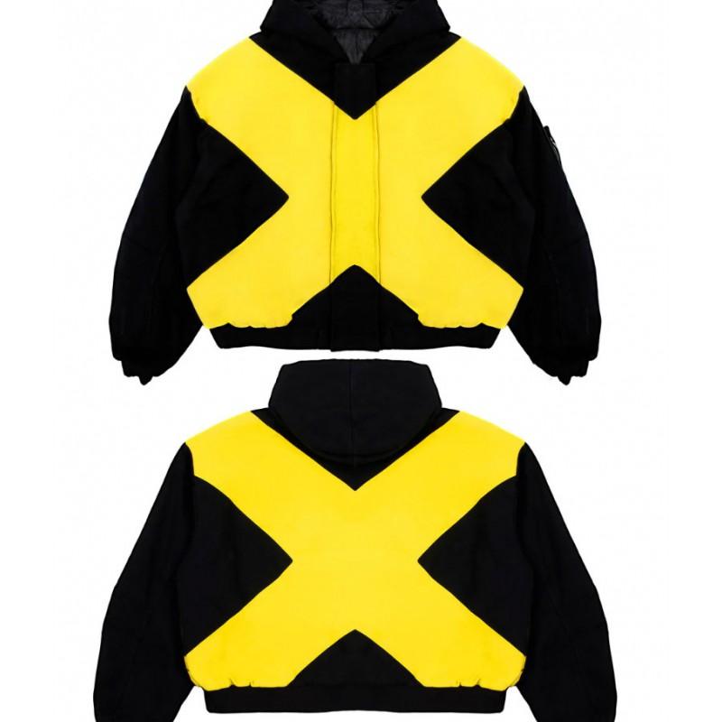 Y2K Vintage Oversized X Color Block Mikina Unisex Krátká Streetwear Mikina