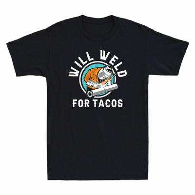 Will Weld For Tacos Funny Welder Shirt Welding Solder Lover Retro Men's T-Shirt