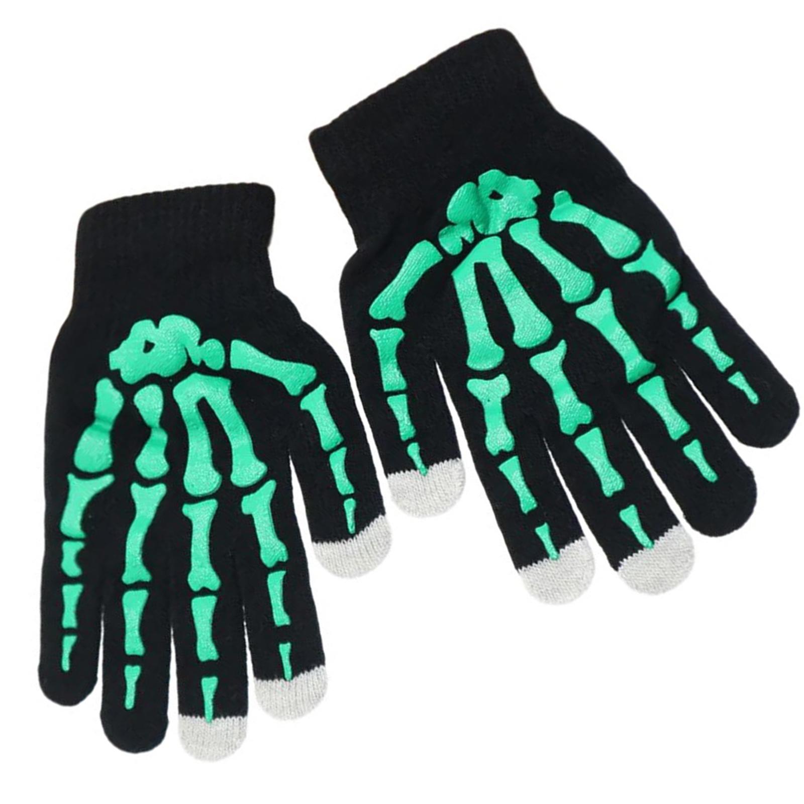 

Хэллоуин Скелет Перчатки Светятся в темноте Жуткие Перчатки для костюмированной вечеринки Реквизит на Хэллоуин Светящиеся грелки для рук Сенсорные B