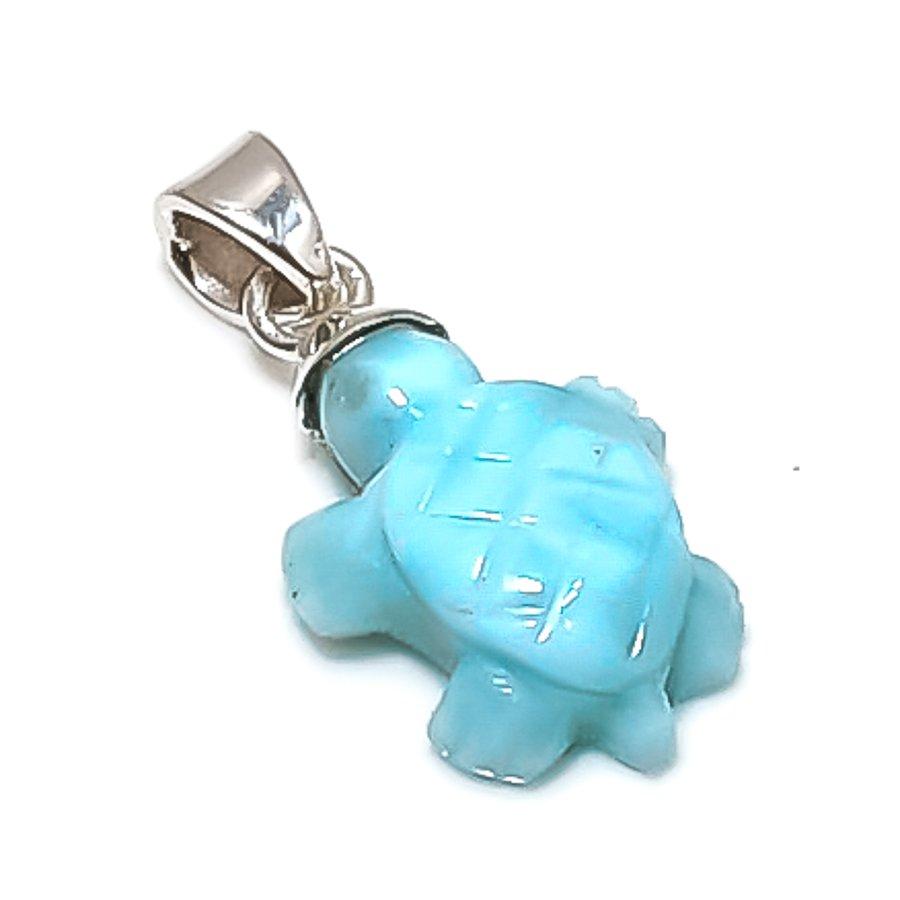 

Natural Larimar Gemstone Handmade 925 Sterling Silver Jewelry Pendant 1.10 H8b99