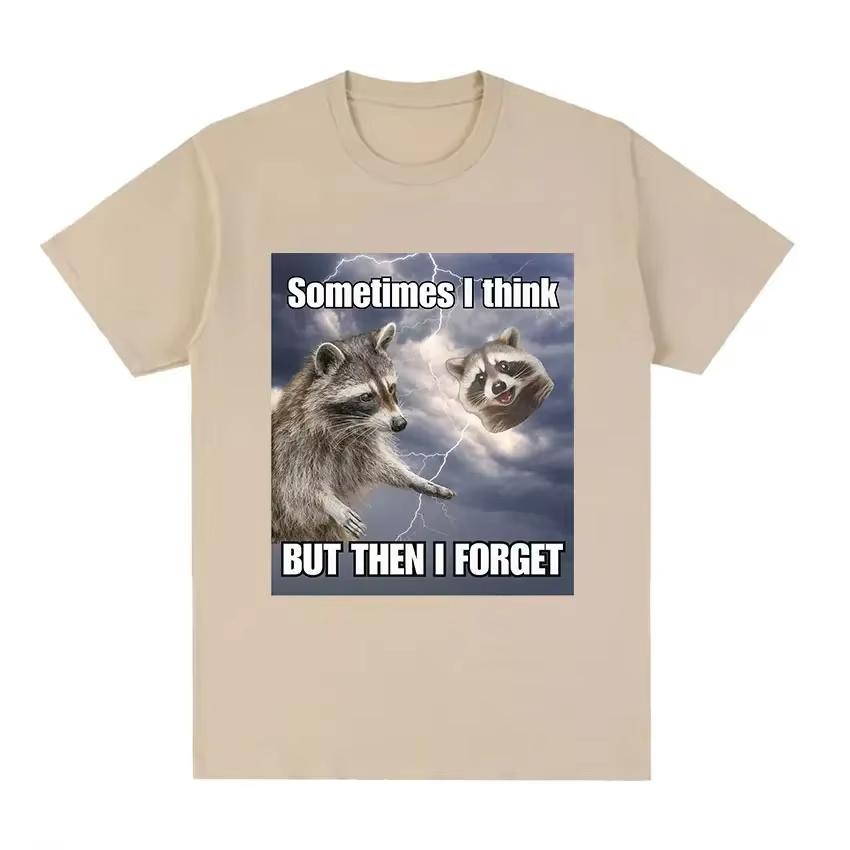 

Забавные футболки с графикой енота и опоссума, мужская ретро-мода, футболка с коротким рукавом, унисекс, повседневная футболка оверсайз, уличная одежда 4XL