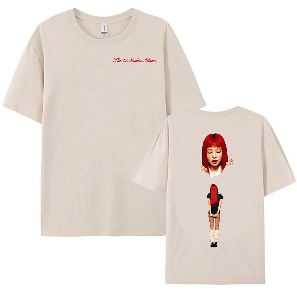 Jennie Ruby První studiové album Merch Tričko Kim Mantra od Jennie Tričko Bavlna Vysoká kvalita Volná trička Letní Pánské Dámské Košile