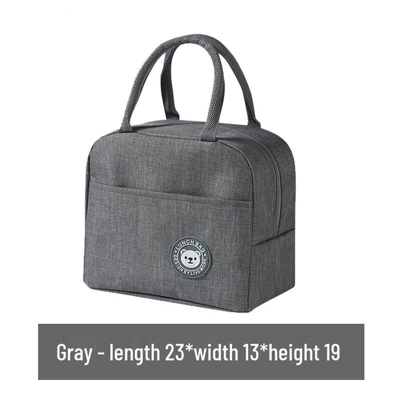 

Большая термосумка для ланча с утолщенной алюминиевой фольгой для офиса или школы серый