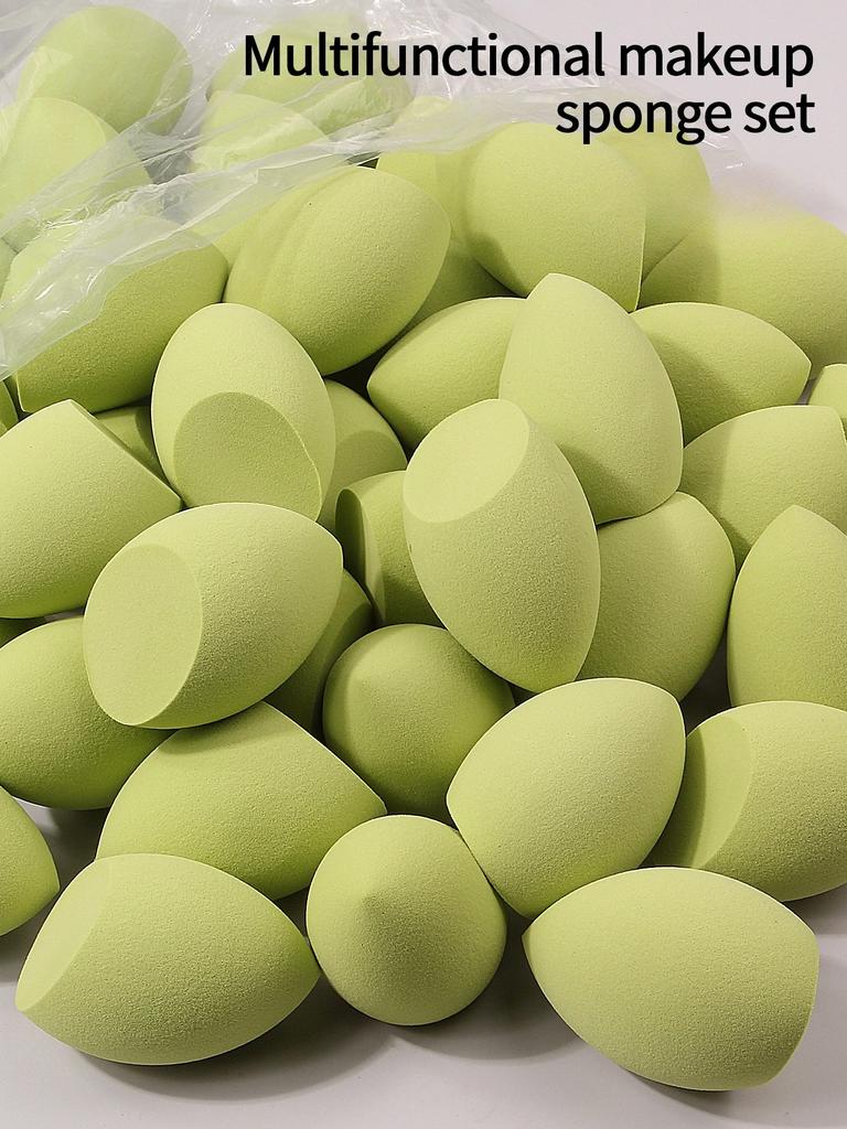 10pcs Powder Blending Makeup Sponge Beauty Egg Set For Liquid Cream And Powder, Multicolor Without Latex Suitable For All