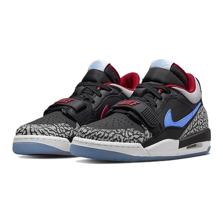Air Jordan Legacy 312 Low GS Chicago Flag Kids Sneakers Black Valour-Blue University-Red CD9054-004