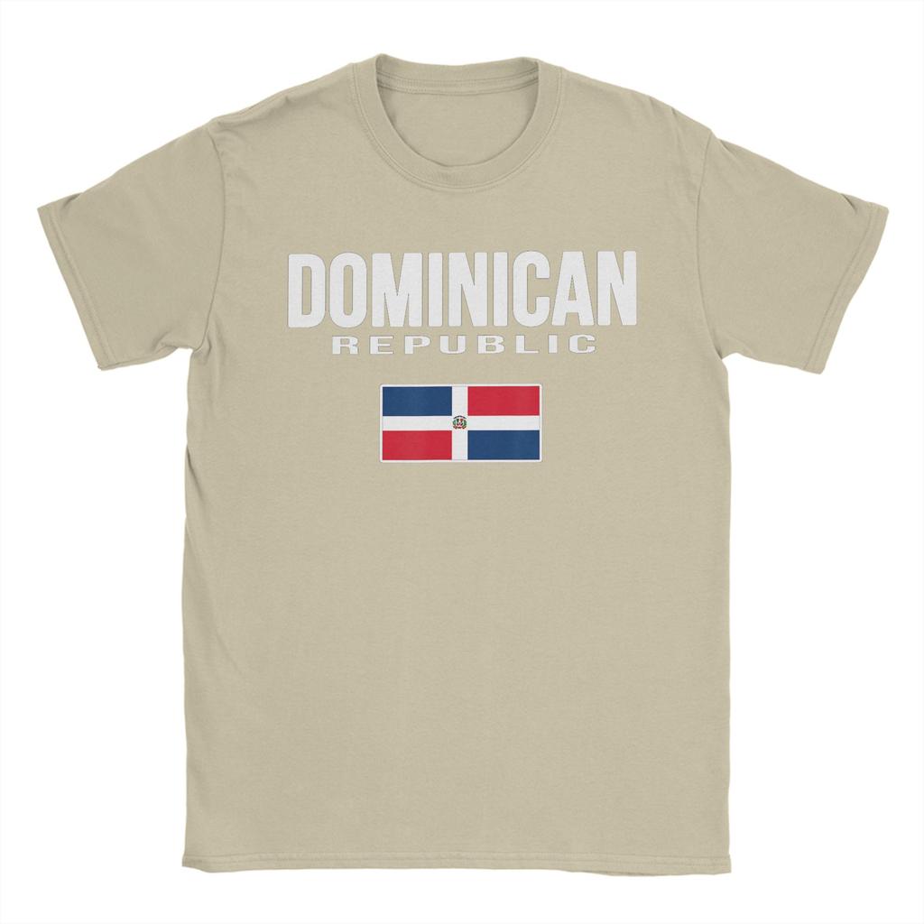 Vintage T-shirt Sommar DR Dominikanska Republikens Flagga República Dominicana Souvenir T-shirts för Unisex Större Storlekar Kortärmade T-shirts