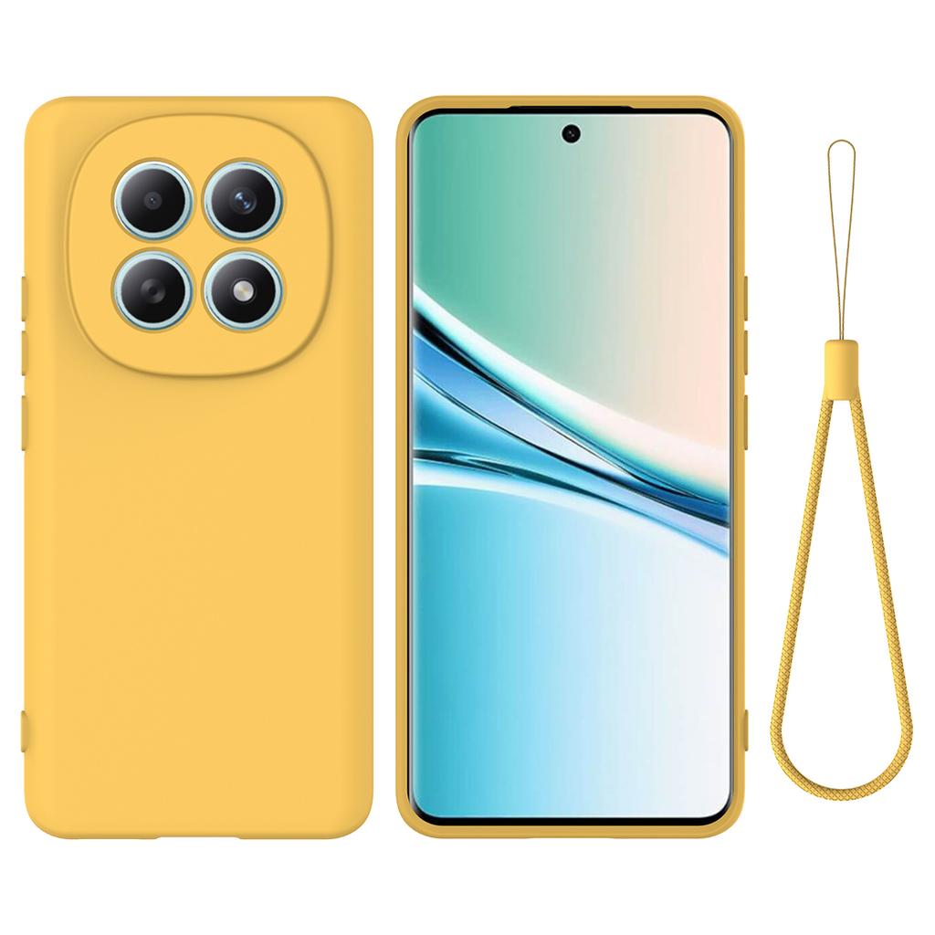 For Xiaomi Redmi Note 15 4G (Global) Liquid Silicone Case Phone Back Cover with Hand Strap