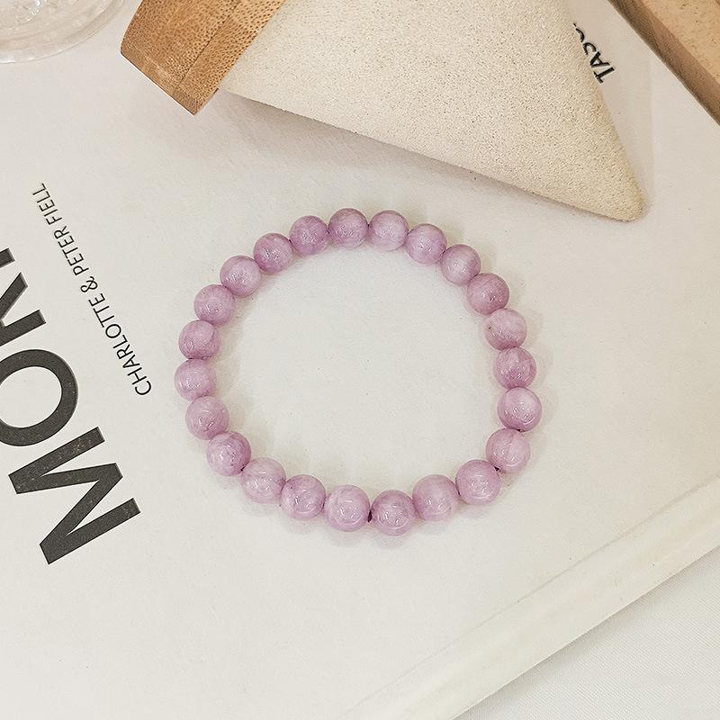 Natural Crystal Purple Lithium Hui Bracelet Women'S Jewelry Purple Beads Beaded Plain Ring Handmade Diy Bracelet