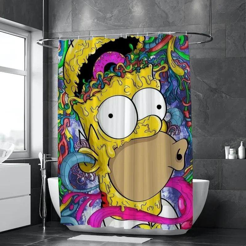 PO01 Shower Curtains for Bathroom Accessories Simpsones Waterproof Shower Curtain Bath Bedrooms the Home Fabric Shade Opaque Pr
