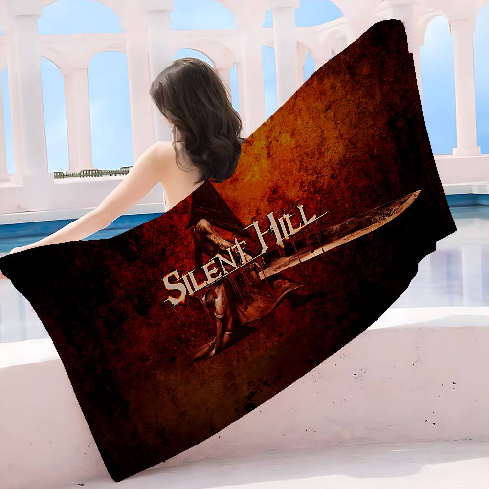 S-SilentS Hill game Beach Towel Colorful Bath Towels for Girl Microfiber Quick Dry Custom Sand Free Beach Yoga Spa Gym Pool