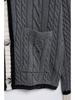 European & American Style Pocket V-neck Cable Knit Cardigan - Women's Spring 2025 Collection
