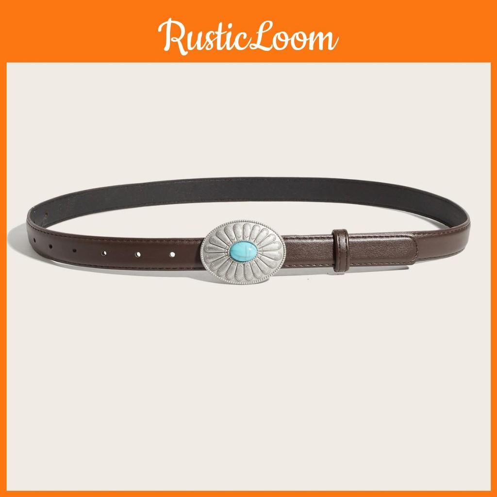 Simple Alloy Round Artificial Gemstone Snap Button Belt For Women Casual Wear