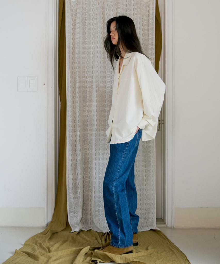 Poeteuseoul Double Collar Shirt_Cream