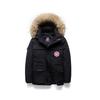 (negro, L) Invierno nuevo chaqueta de plumón para hombre con cuello de piel grande sección corta ropa de trabajo exterior acolchada chaqueta gruesa