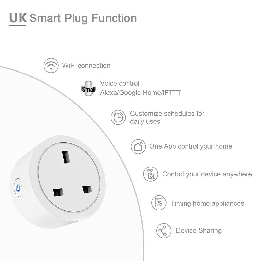 UK Standard Smart WiFi Socket with Alexa/Google Voice Control