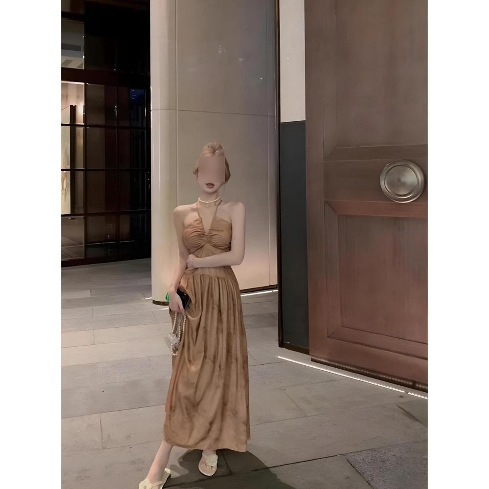 

145 платье-комбинация женское летнее 150 высокая износостойкость с приталенной талией повседневное отпускное платье XL- (recommended 110-60kg)