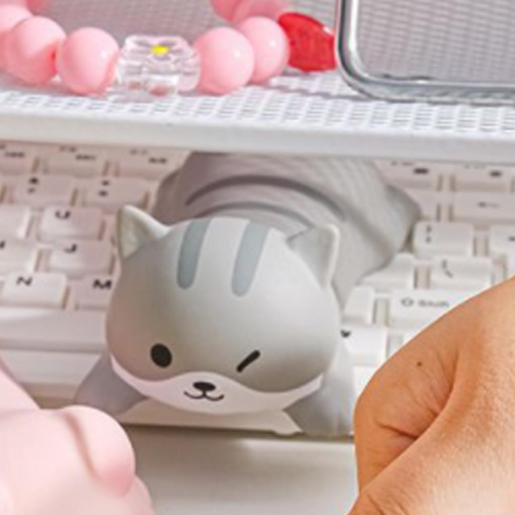 Maus Handgelenkauflage Niedliches Cartoon Tier Bequem Ergonomisch Dekompressions Handgelenkstützpolster für Zuhause Büro Graue Katze