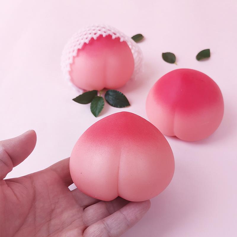 Anti-Stress Toy Cute Peach Squeeze Fidget Toys Squishy Funny Stress Relief For Kids Adults Gift Prop 1pcs J183 Stylish Appearance Practical Daily Use