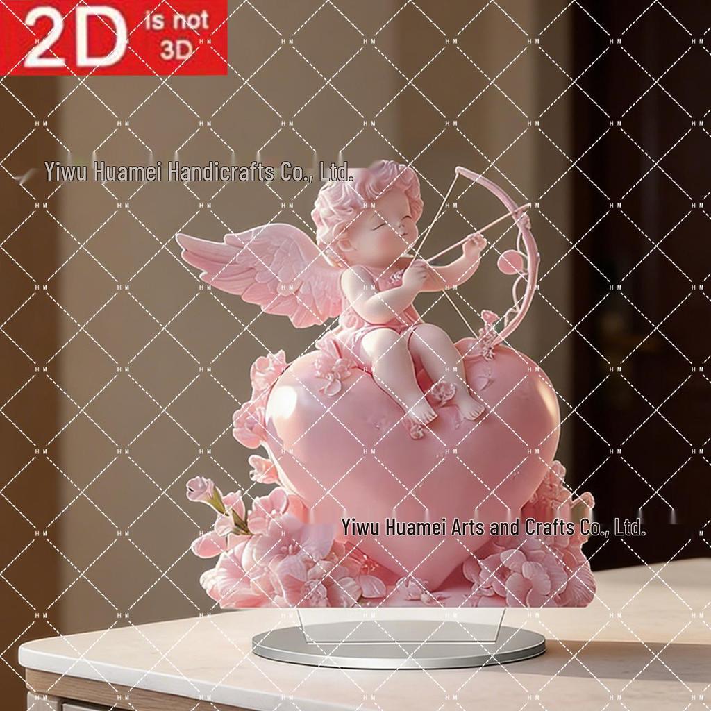 Kleiner Engel 2D Acryl-Anhänger für den Valentinstag Schreibtisch- und Heimdekoration