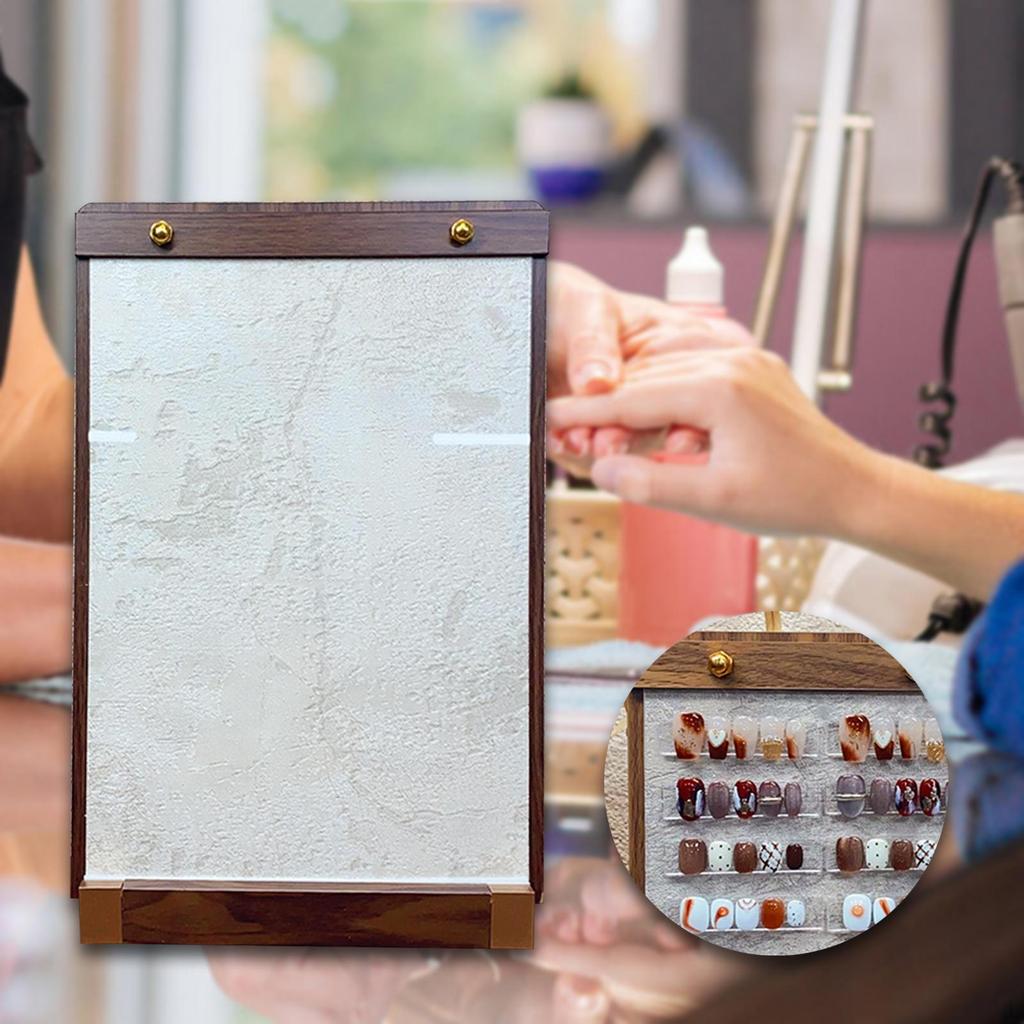 Decorative Nail Display Stand, Tip Sampler, Wooden Stand for Home Manicure