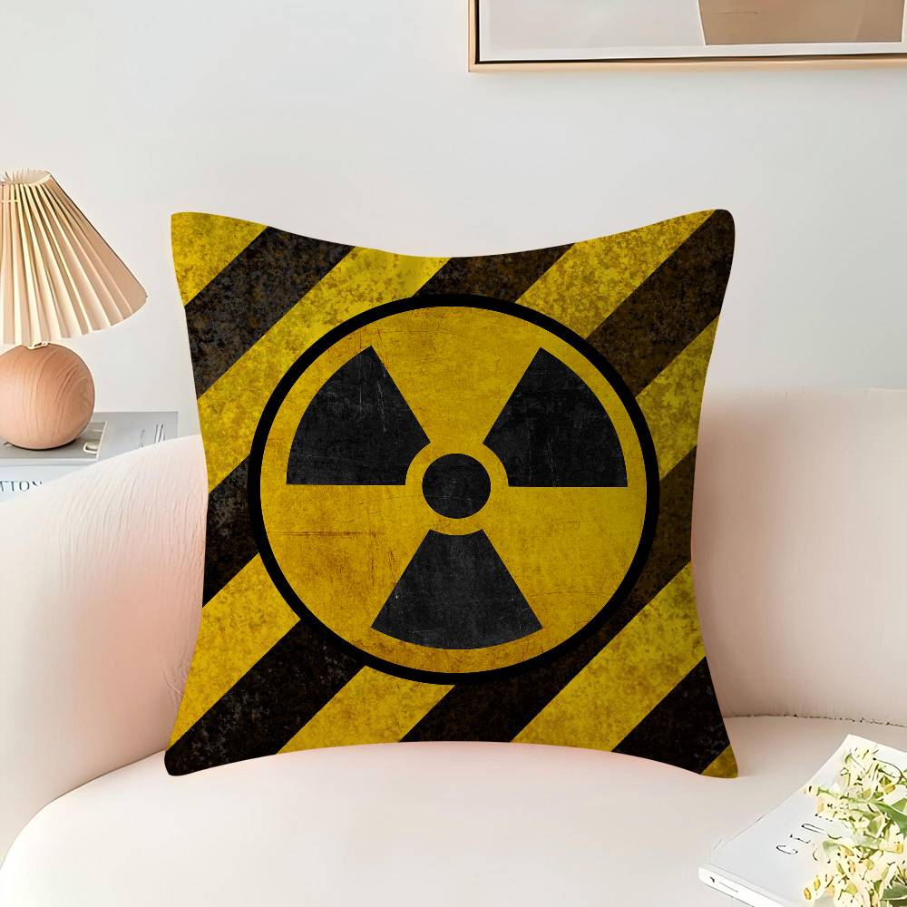 Creative Radiation Logo Pillow Cover Sofa Cushion Cover Home Room Decoration Children Gift