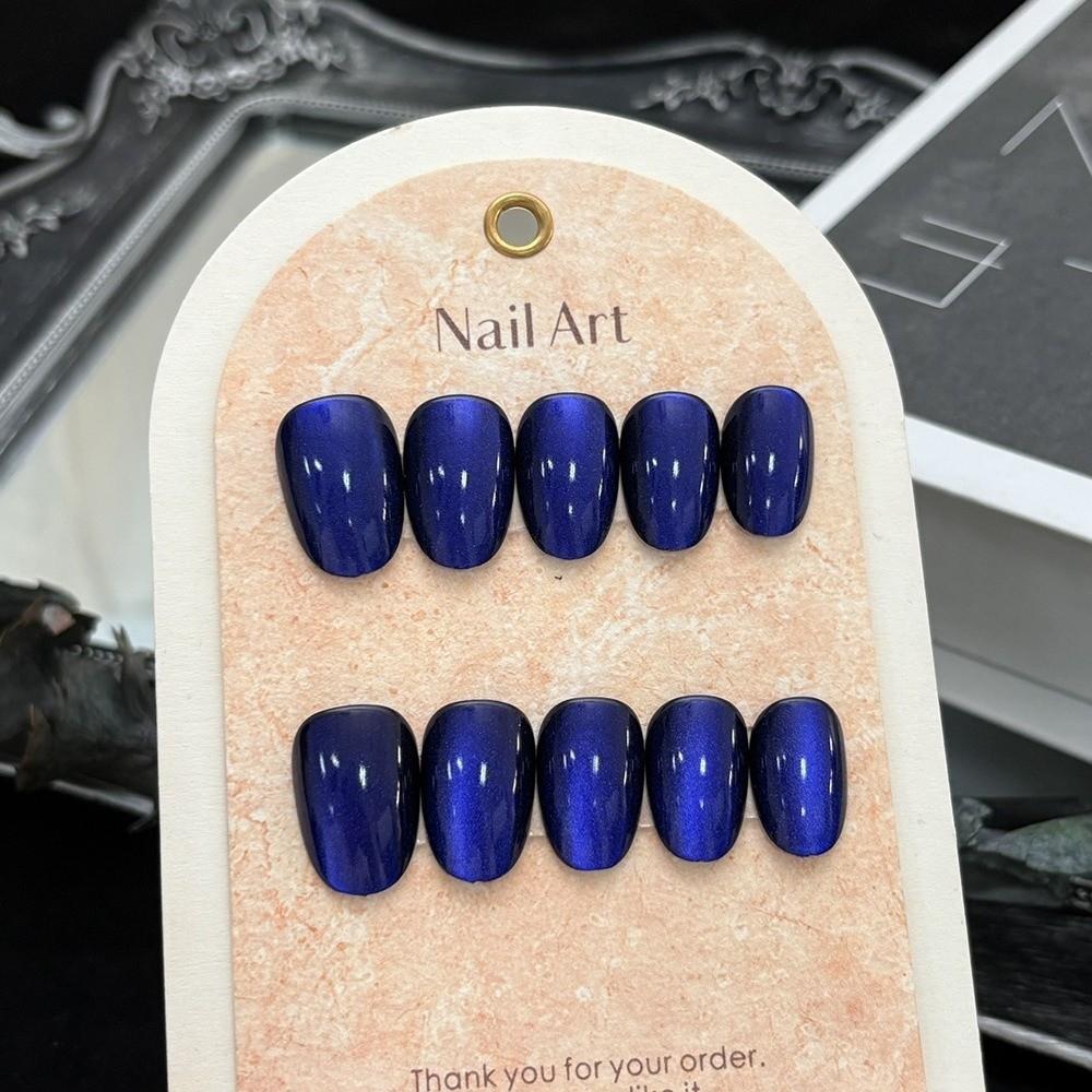 144Pcs Oval Fake Nails Short Medium Full Cover False Nails Fashion Cat Eye False Nails Women