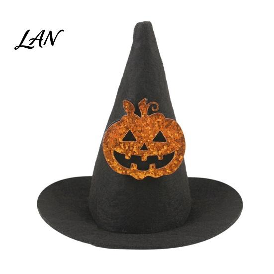 Cosplay Headgear for Dogs Pet Halloween Witch Hat, Bows/Pumpkins Decor, Adjustable Felt Pumpkin Bat Ghost Costume Accessory, Lightweight Comfortable