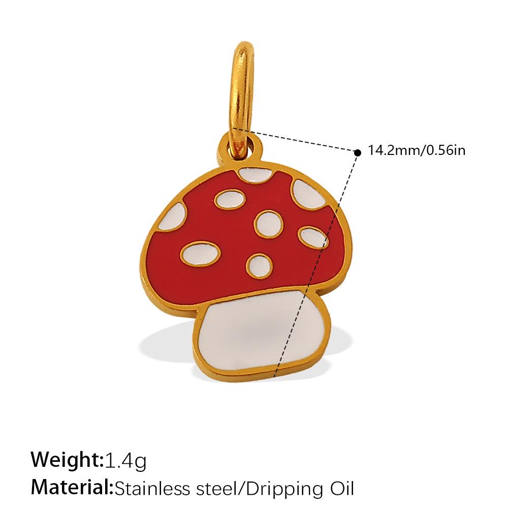 Adorable Multi-Shape Mushroom Pendant with Colorful Drip Oil Design
