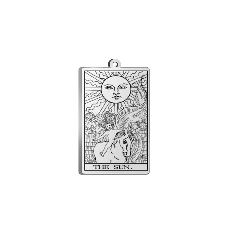 Dawapara Tarot Card Charms for Jewelry Making Astrology Tarot Cards Major Arcana Magic Amulet Stainless Steel Pendants