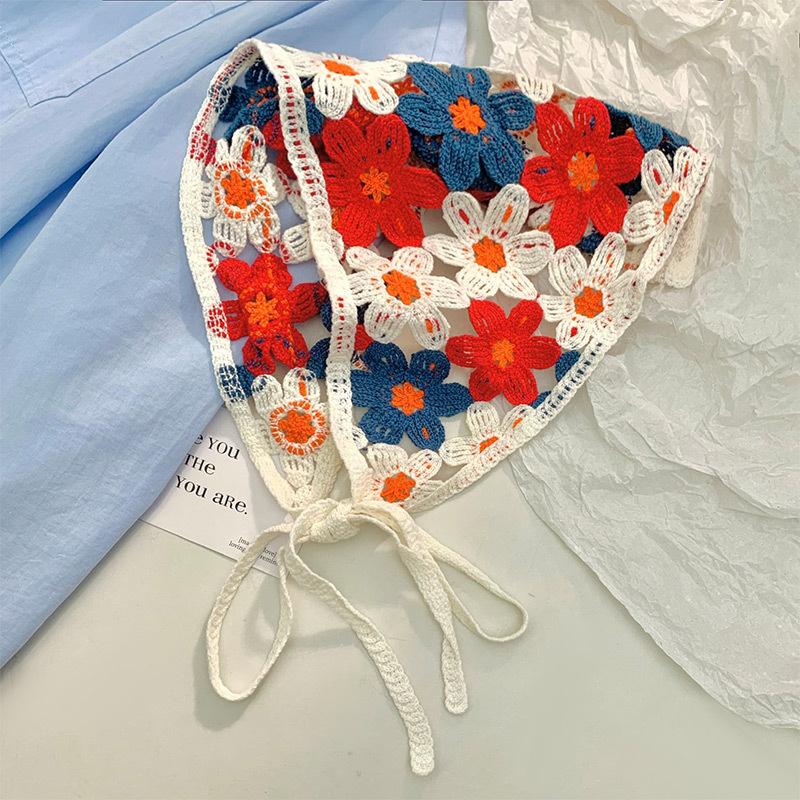 Cherry Lace Triangle Hair Scarf Girls Holiday Retro Hair Bands For Women Outgoing Makeup Styling Bandana Headwarp Headwear