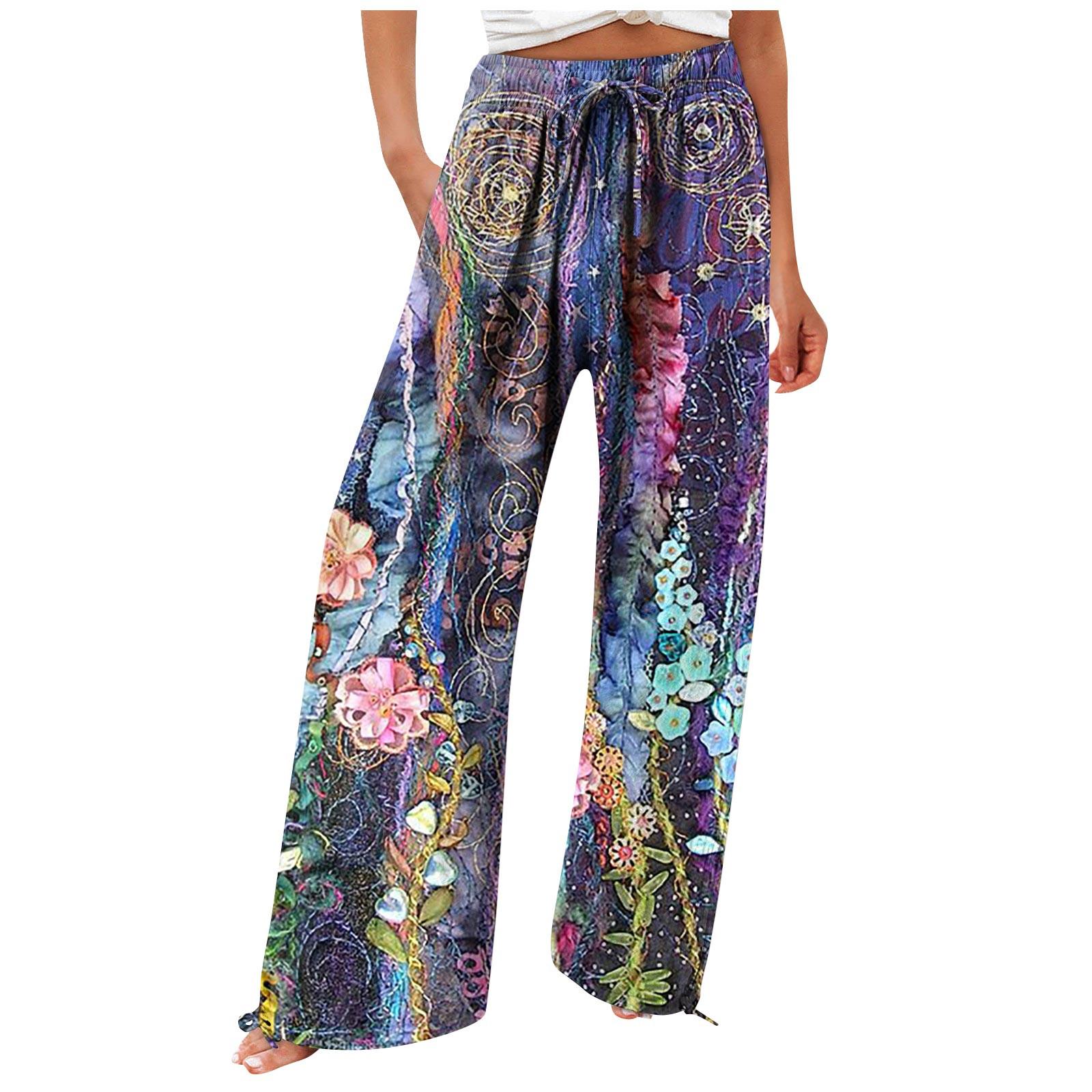 

Женские модные свободные повседневные брюки с высокой талией и принтом, повседневные брюки XXXL