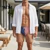 American Flag Pattern Shorts Funny Patriotic Men Shorts, Stars And Stripes Swim Trunks, Quick Mens Trunks Dry Drawstring Waist Board for Summer Beach